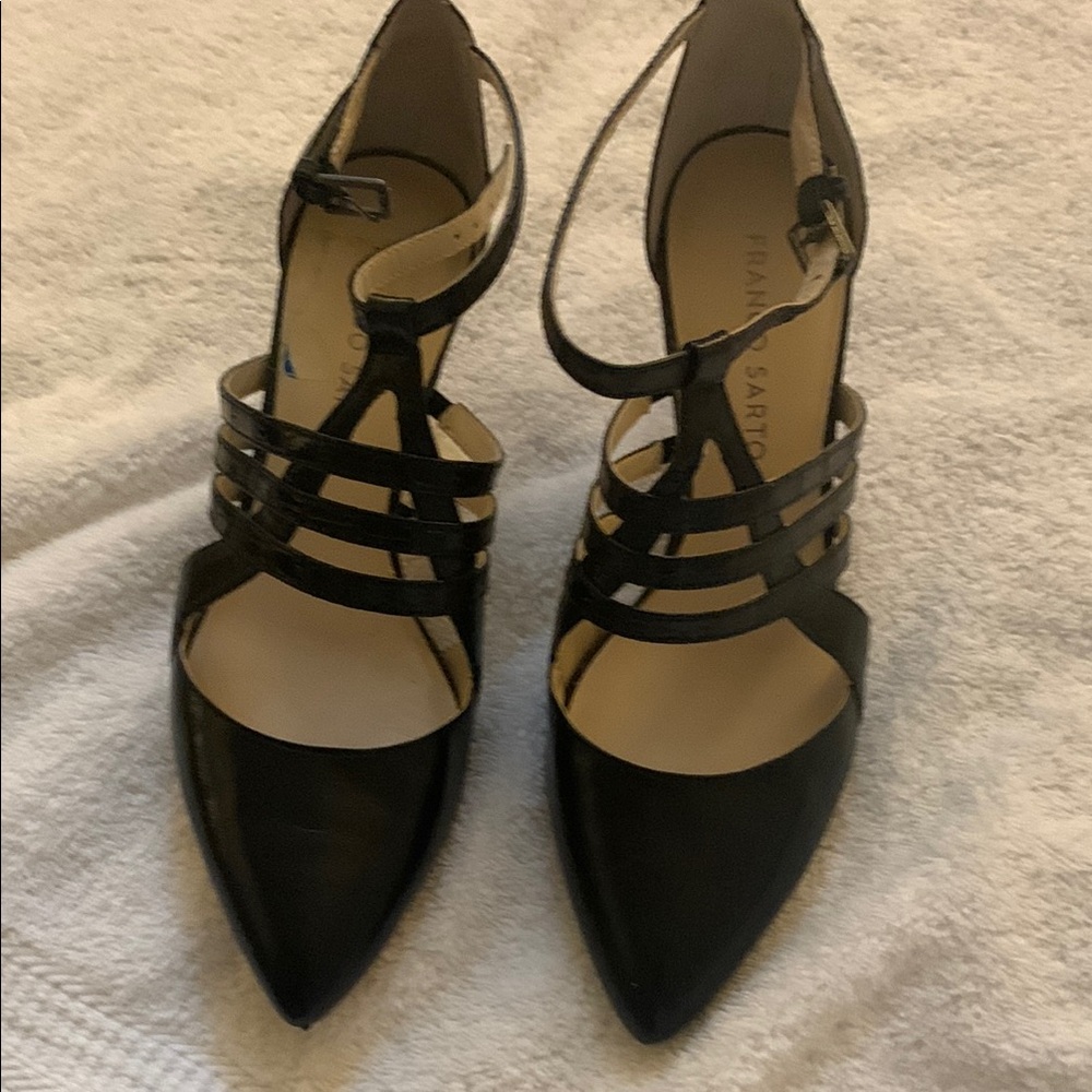 Franco Sarto Women's Black Strappy Heels
